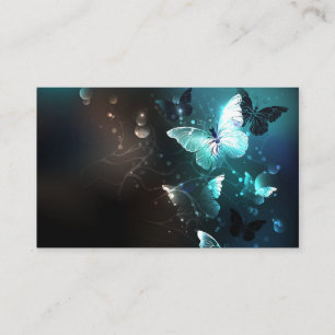 Mint Night Butterflies Business Card