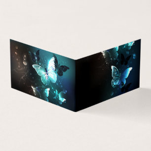 Mint Night Butterflies Business Card