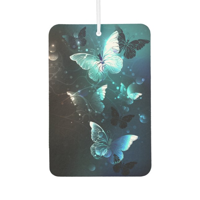 Mint Night Butterflies Car Air Freshener (Front)