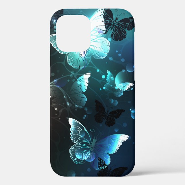 Mint Night Butterflies Case-Mate iPhone Case (Back)