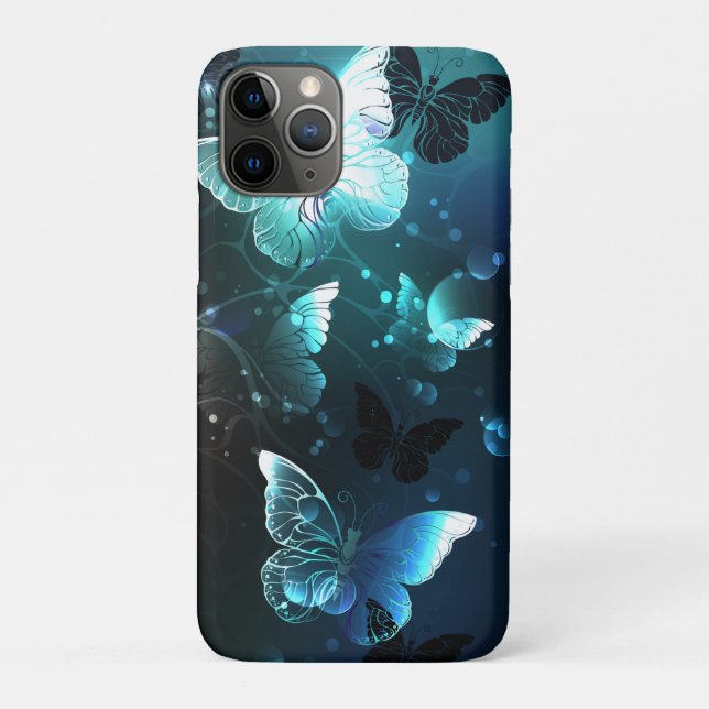 Mint Night Butterflies Case-Mate iPhone Case (Back)
