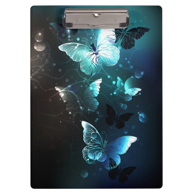 Mint Night Butterflies Clipboard (Front)