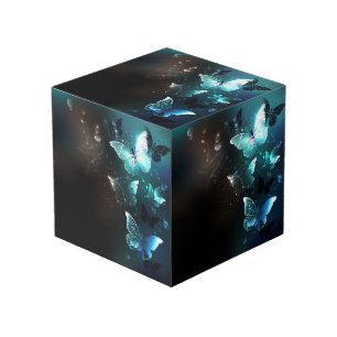 Mint Night Butterflies Cube