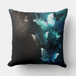 Mint Night Butterflies Cushion