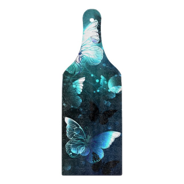 Mint Night Butterflies Cutting Board (Front)