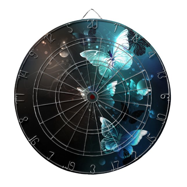 Mint Night Butterflies Dartboard (Front)