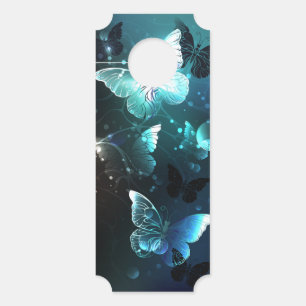 Mint Night Butterflies Door Hanger