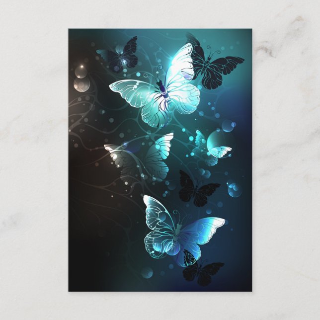 Mint Night Butterflies Enclosure Card (Front)