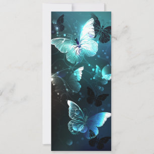 Mint Night Butterflies Holiday Card