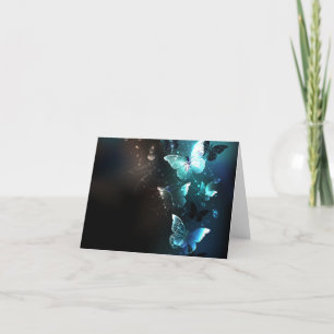 Mint Night Butterflies Holiday Card