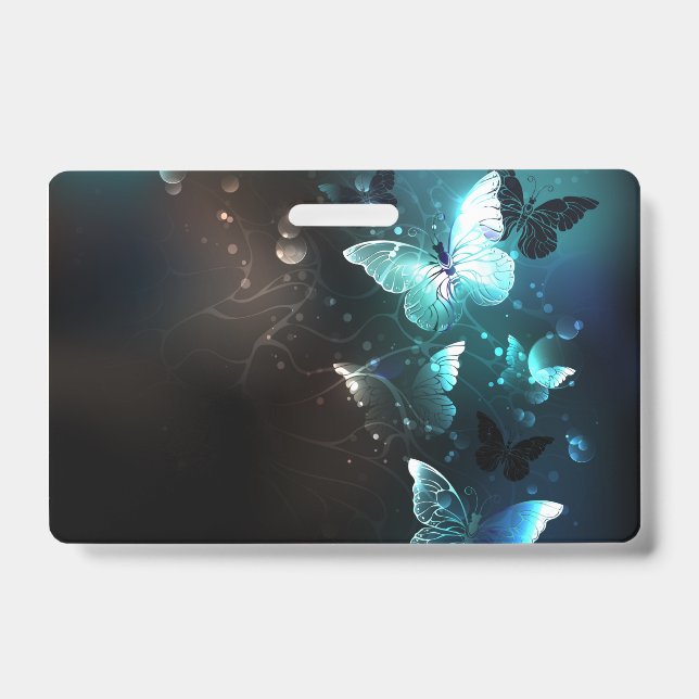 Mint Night Butterflies ID Badge (Front)