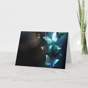 Mint Night Butterflies Invitation