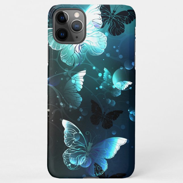 Mint Night Butterflies iPhone Case (Back)