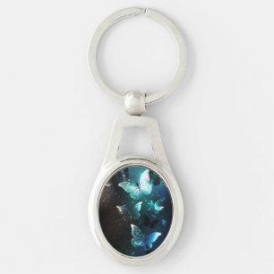 Mint Night Butterflies Key Ring
