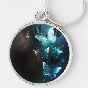 Mint Night Butterflies Key Ring