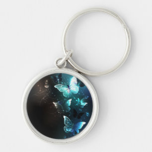 Mint Night Butterflies Key Ring