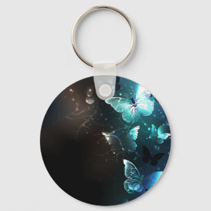 Mint Night Butterflies Key Ring