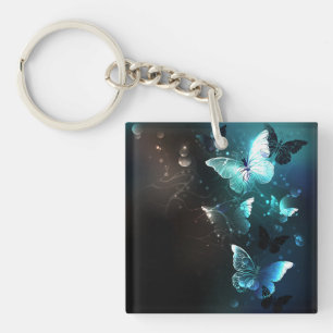Mint Night Butterflies Key Ring