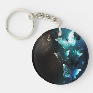 Mint Night Butterflies Key Ring