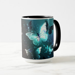 Mint Night Butterflies Mug