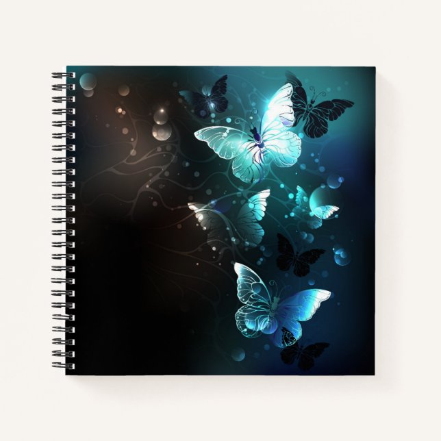 Mint Night Butterflies Notebook (Front)