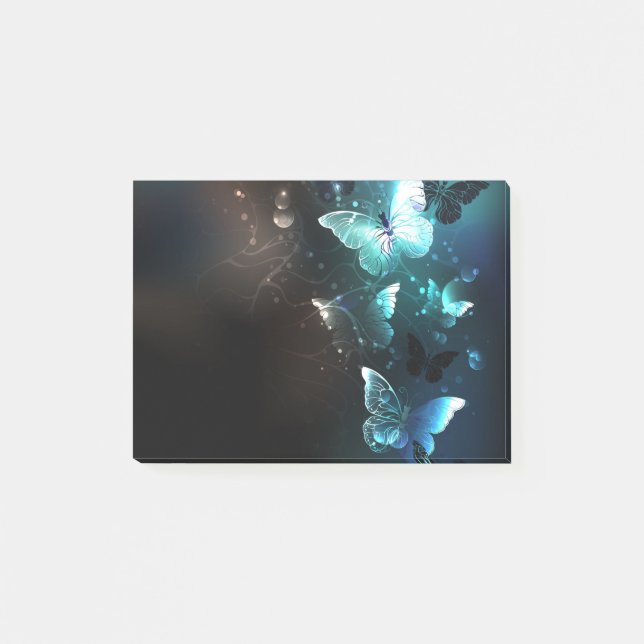 Mint Night Butterflies Post-it Notes (Front)