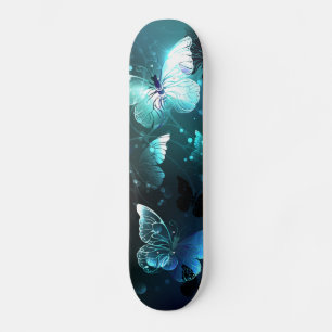 Mint Night Butterflies Skateboard