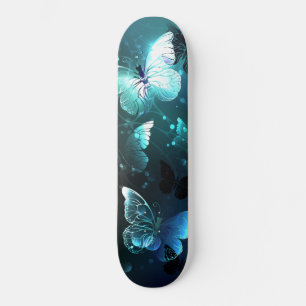 Mint Night Butterflies Skateboard