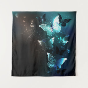 Mint Night Butterflies Tapestry