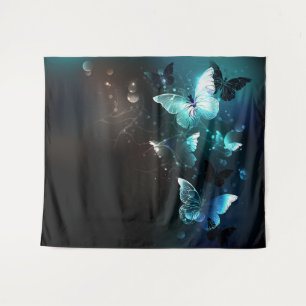 Mint Night Butterflies Tapestry