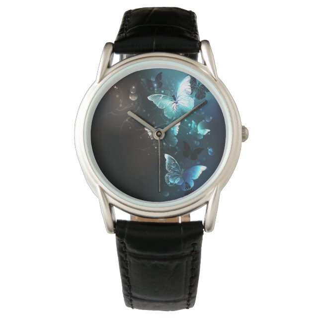 Mint Night Butterflies Watch (Front)