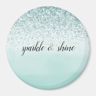 Mint Ombre Glitter personalised Magnet