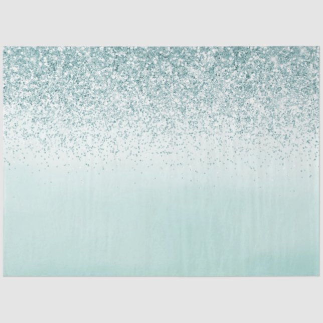 Mint Ombre Glitter Tissue Paper (Front)