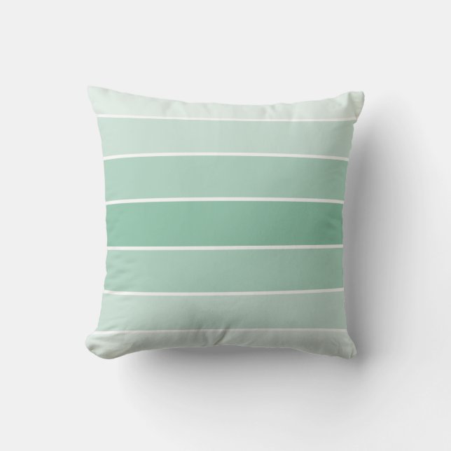 Mint Ombre Stripes Cushion (Front)