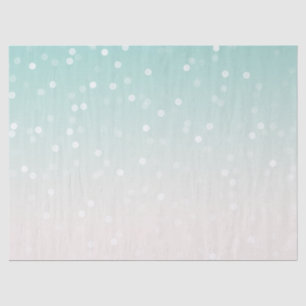 Mint Ombre White Bokeh Confetti Tissue Paper