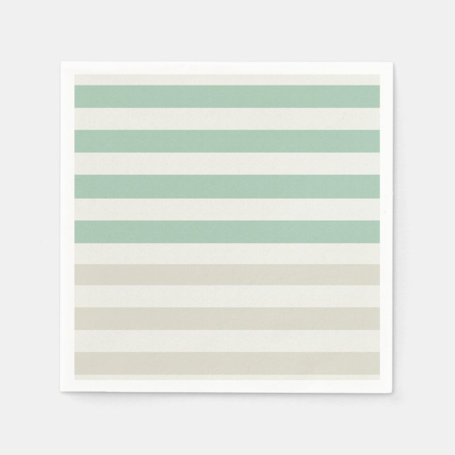 Mint, Pale and White Stripes Napkin (Front)