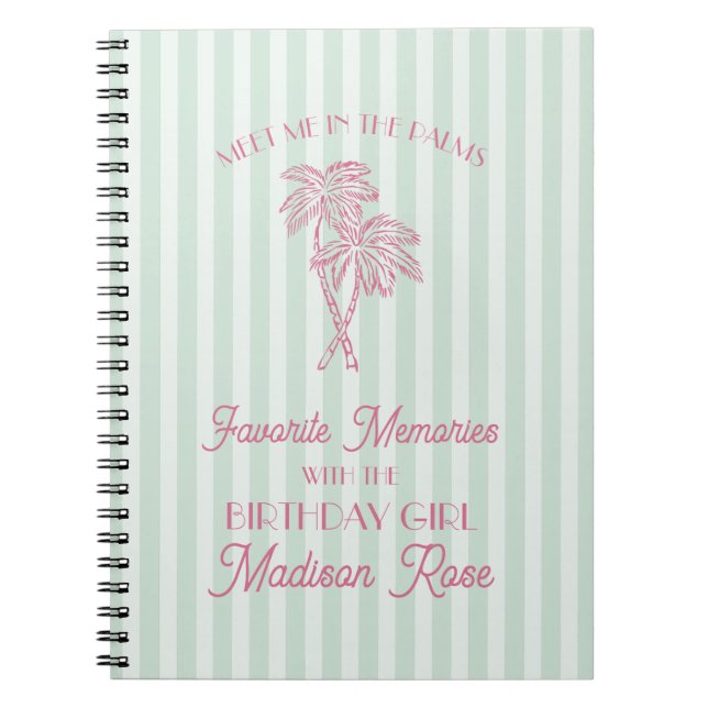 Mint Palm Springs Favourite Memories with Birthday Notebook (Front)
