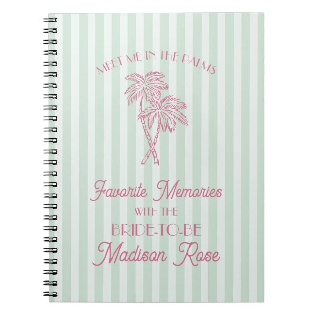 Mint Palm Springs Favourite Memories with Bride Notebook (Front)