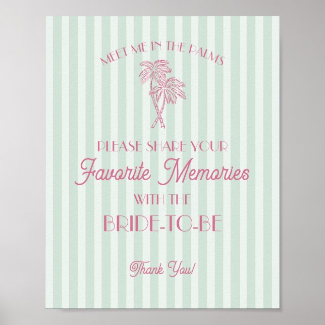 Mint Palm Springs Favourite Memories with Bride Poster (Front)