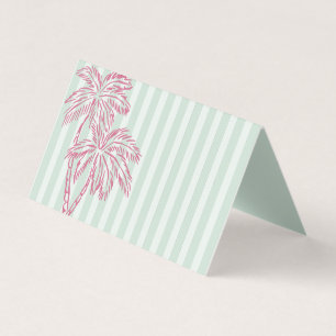 Mint Palm Springs Pastel Beach Party Place Cards