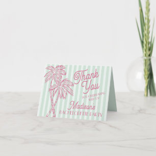 Mint Palm Springs Pastel Beach Thank You Cards