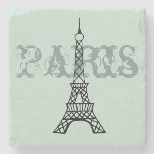 Mint Paris Eiffel Tower Stone Drink Coaster Gift