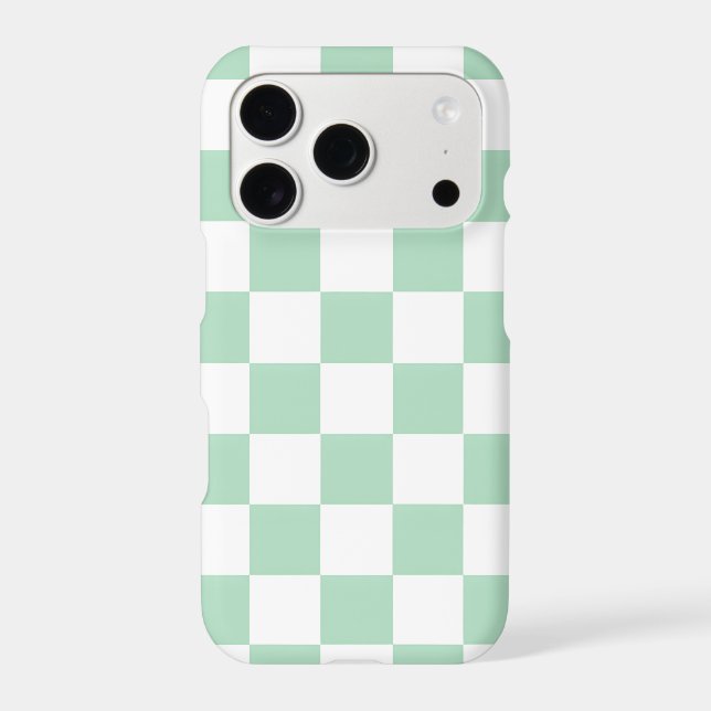 Mint Pastel Chequerboard iPhone Case (Back)