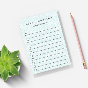 Mint   Pastel Leopard Print To-Do List Post-it Notes