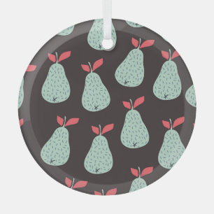 Mint Pears: Vintage Seamless Texture Glass Tree Decoration