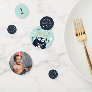 Mint   Personalised Little Monster Birthday Party Confetti