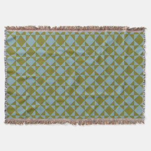 Mint Pine Diamond Tile Throw Blanket