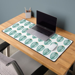 Mint Pinecones Desk Mat