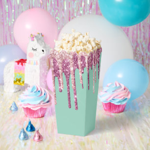 Mint Pink Blush Ice Cream Glitter Drips Birthday Favour Box