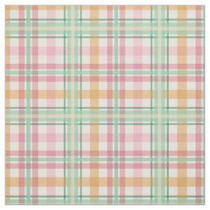 mint pink raspberry orange summertime tartan plaid fabric